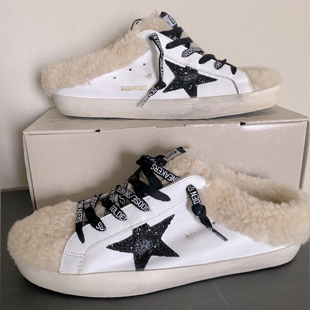 NWT Golden Goose Superstar Sabot Sherpa slide mules Sz 40